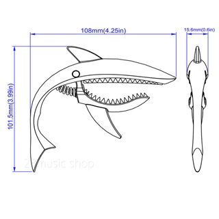 คาโป้ ฉลาม Shark capo คาโป้สำหรับกีตาร์โปร่ง กีตาร์ไฟฟ้า