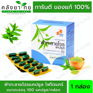 Phyto Care ฟ้าทะลายโจรแคปซูล 350 mg. ไฟโตแคร์ GPO ฟ้าทะลายโจรองค์การเภสัชกรรม100 แคปซูล/กล่อง