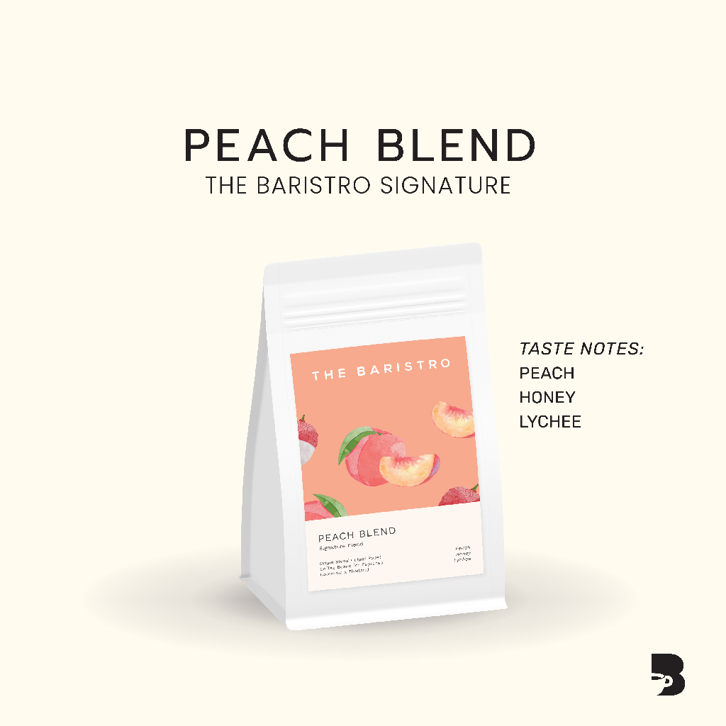 เมล็ดกาแฟคั่วอ่อน Peach Blend The Baristro Signature กาแฟผลไม้หอมละมุน