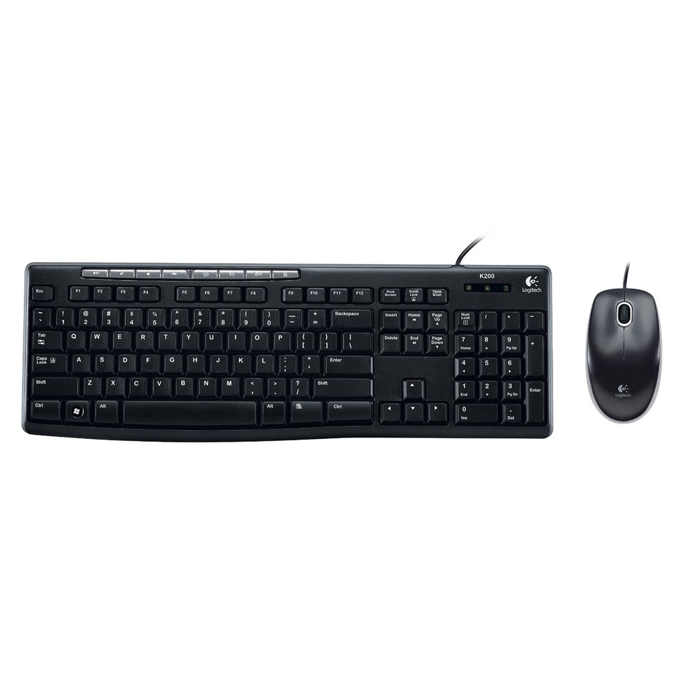 LOGITECH (KEYBOARD+MOUSE) 2IN1 USB MK200 BLACK