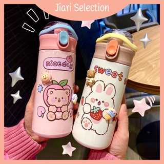 Jiari Selection 【✨ผลิตภัณฑ์ใหม่✨】🌈การ์ตูนน่ารัก🌈500ML กระติกน้ำสแตนเลส ขวดน้ํา แก้วน้ำเก็บความเย็น กระบอกน้ำเก็บความเย็น กระติกน้ำ ฟางในตัว