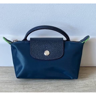 LONGCHAMP LE PLIAGE GREEN Pouch with handle - Blue 🦋พร้อมส่ง