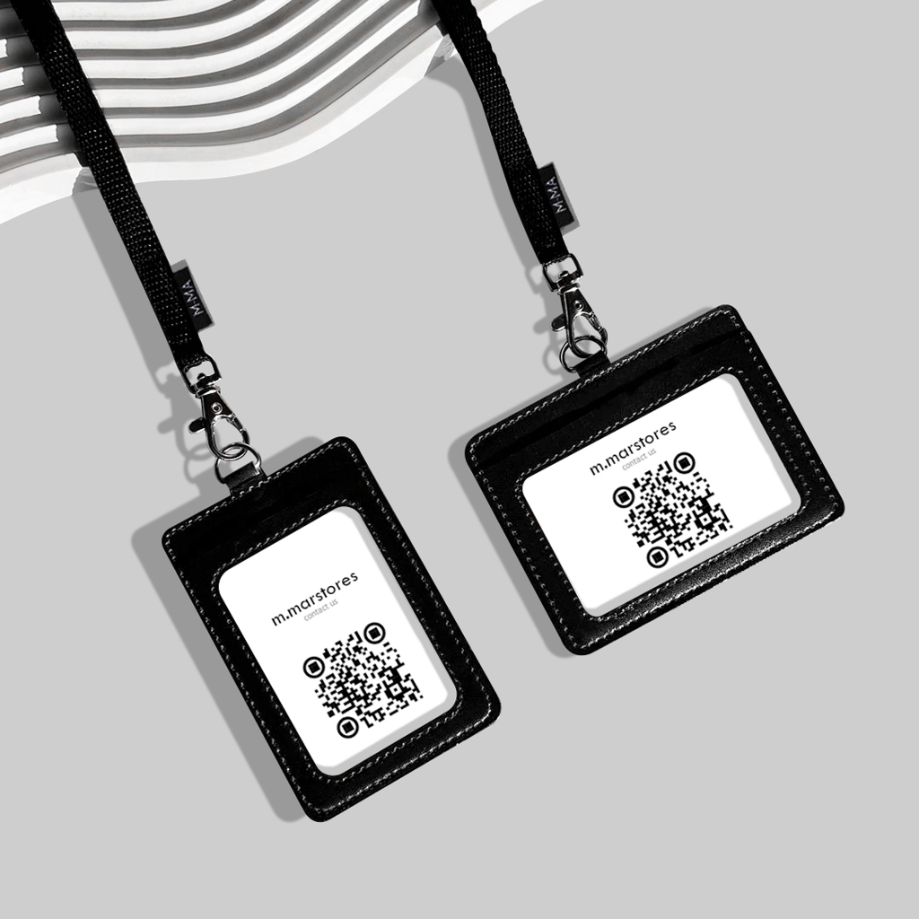 𝐋𝐄𝐀𝐓𝐇𝐄𝐑 𝐂𝐀𝐑𝐃 + 𝐒𝐓𝐑𝐀𝐏 𝟗𝟎 𝐜𝐦. [มีบริการ SCREEN ชื่อ] ที่ใส่บัตรแบบหนัง + สายสามารถใส่บัตรได้หน้าหลัง มีช่องใส่บัตร 2 ช่อง