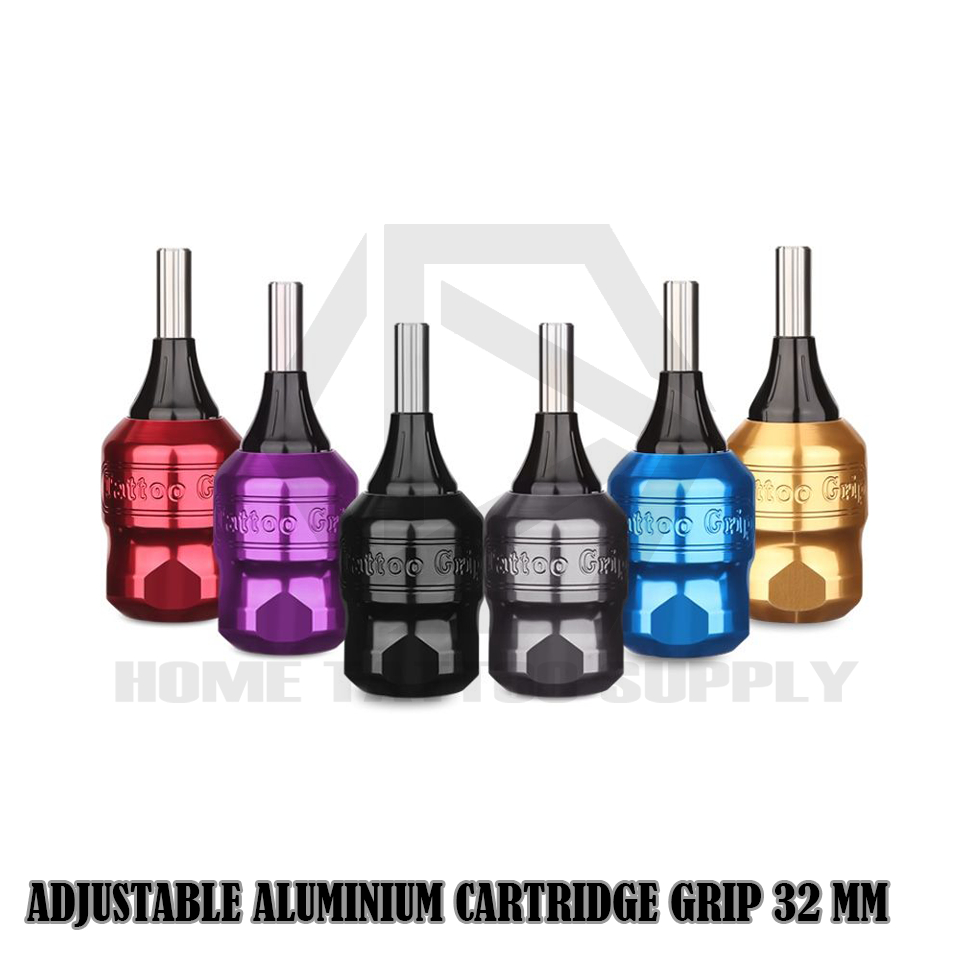 กระบอกจับสัก อลูมิเนียม 32mm ปรับระดับได้ สำหรับเข็มฮอค (Cartridge Grip)