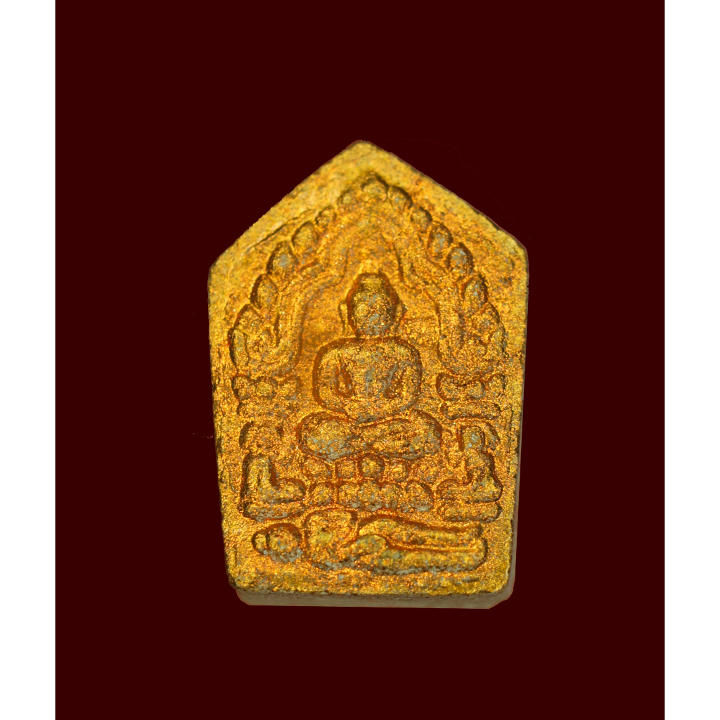 พระขุนแผน เนื้อผงพรายกุมาร ทาทอง พิมพ์เล็ก ปี 2549 หลวงปู่ทิม วัดละหารไร่ ระยอง ย้อนยุค พร้อมกล่องเด