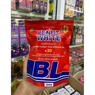 สบู่บีแอล สบู่BL สบู่ฟอกผิวขาว สบู่ระเบิดขี้ไคล (ห่อสีแดง) Venut White BL Double Collagen Gluta Whitening Soap 100g