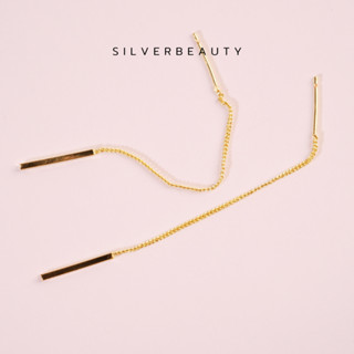 โค้ด SILV45 ลด45.-  Silver beauty ต่างหูเส้นย้อยเรียวยาวE04703