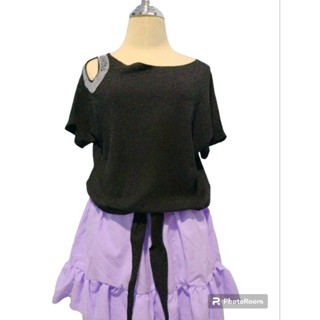 06เสื้อยืด  แต่งแขน   มีสายผูก ผ้านิ่ม  พร่อมส่ง  มือ1❤อก40-46❤🎇