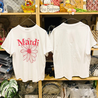 🌺 พร้อมส่ง ของแท้100% เสื้อลายดอก🌸 Mardi Mercredi T-SHIRT FLOWERMARDI_WHITE VIOLET