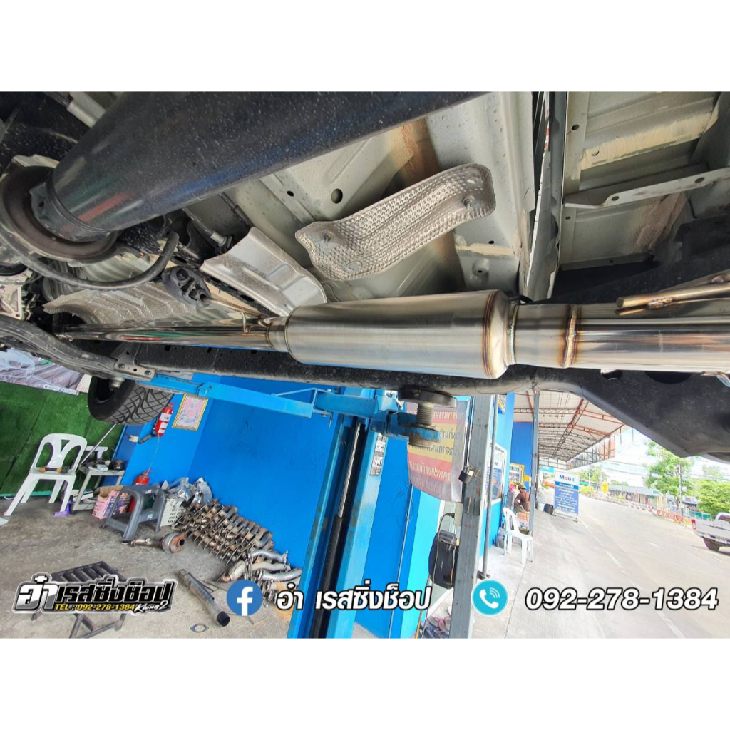 ท่อไอเสีย ท่อออกท้ายปลายไดร์มีพักกลาง ปลายเลือกสีได้ มีตรงรุ่นไม่ต้องแปลง - รูปที่ 3