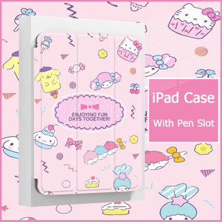 Hello Kitty คสไอแพด TPU เคสแทปเลต air10 5proโปร 2015/18/21 gen10 2 แอร์1/2/3/4/5 เจน5/6/7/8/9 ใส่ปากกา IPAD CASE 9919