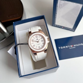 ✨นาฬิกาTommy Hilfiger Riverside White Silicone White Dial Womens Watch #1780915