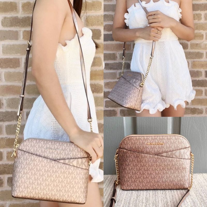 คป 🎀 (สด-ผ่อน) กระเป๋าทรงโดม 8.5 นิ้ว สี Rose Gold 35H1GTVC6Z Medium Crossbody เอ็มแค