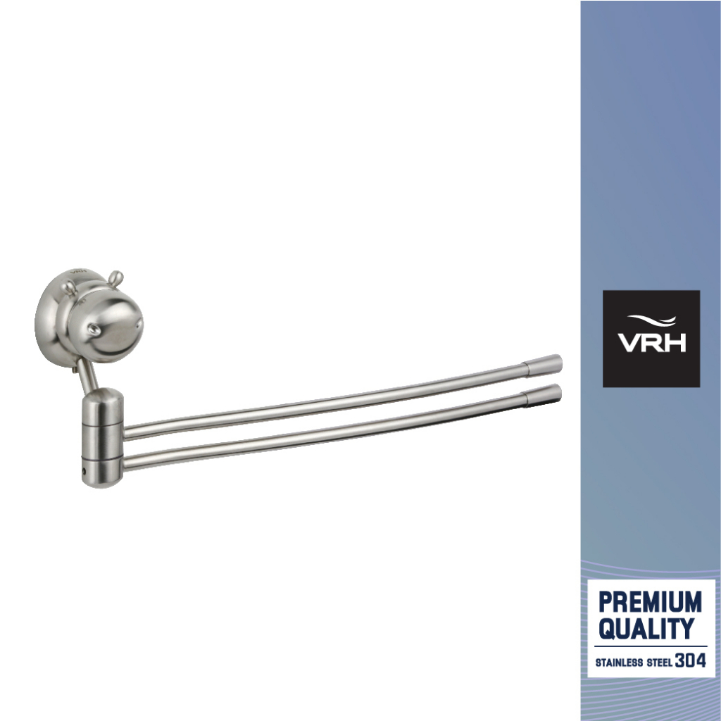 VRH ราวแขวนผ้า 2 แขน รุ่น MALI สเตนเลส 304 รหัส FBVHM-L105AS (Clearance Product)