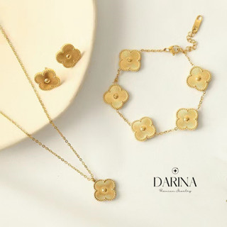 Golden Lucky Set Darina Jewelry DRS0005 ไม่ลอกไม่ดำ ✨พร้อมกล่องเครื่องประดับ เขียนการ์ดได้