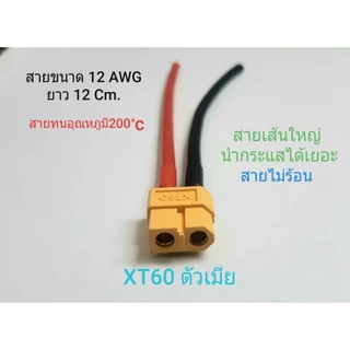 XT60 พร้อมสาย 12 AWG ยาว 12 ซม.