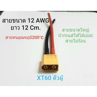 XT60 พร้อมสาย 12 AWG ยาว 12 ซม.