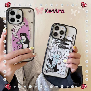 💜Kettra💜แมวดำ แปลกๆ โปร่งแสง การ์ตูน รุ่นคู่ 11 14 pro max ขอบเต็ม ป้องกันการหล่น case for iPhone 12 13