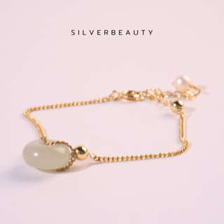 โค้ด SILV45 ลด45.- Silver beautyสร้อยข้อมือลูกปัดเขียวแฟชั่นB00119