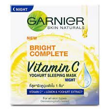 Garnier การ์นิเย่ สกิน แนทเชอรัลส์ ไบรท์ คอมพลีท วิตามิน ซี โยเกิร์ต สลีปปิ้ง มาส์ก 50 มล.