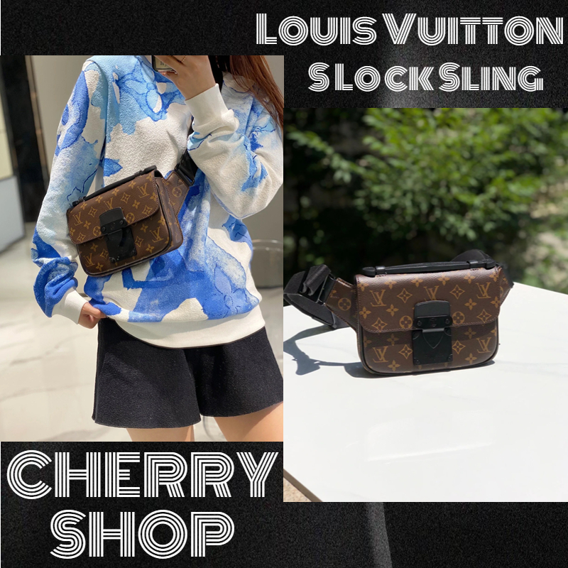 🍒หลุยส์วิตตอง💯 Louis Vuitton S LOCK SLING bag🍒ผู้ชาย/กระเป๋าสะพายข้าง/M45807