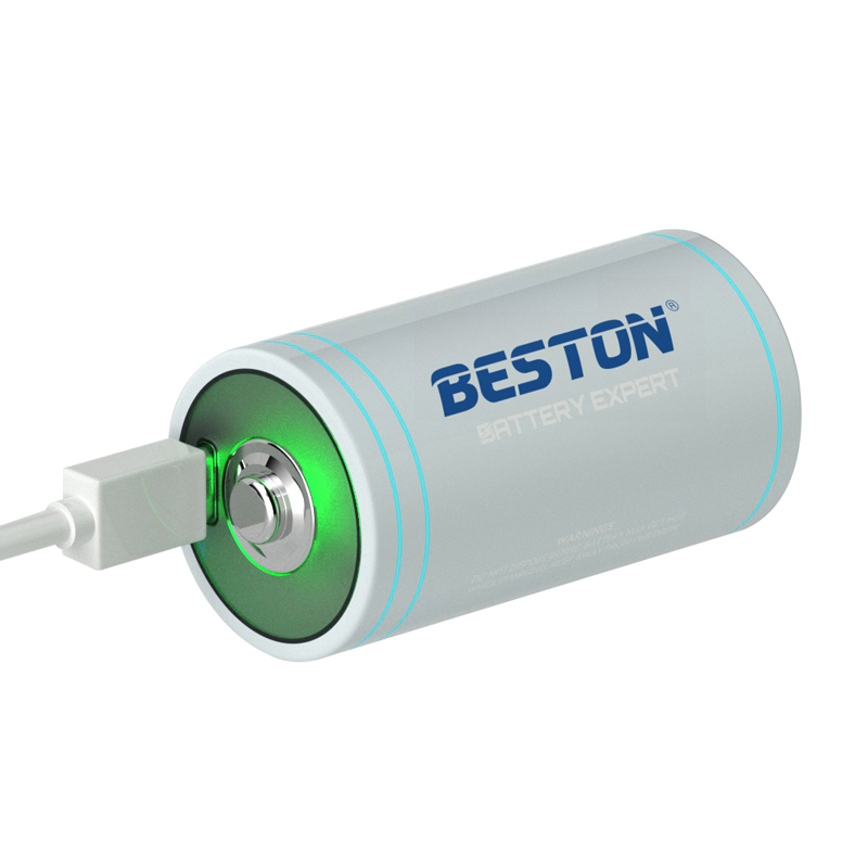 ถ่านชาร์จ Beston Li-ion 1.5V Type D 6000mWh ชาร์จด้วย Type-C USB แบตเตอรี่ Size D ถ่านชาร์จ (1 แพ็ค 