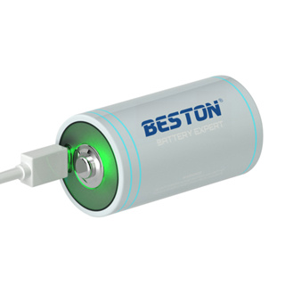 ถ่านชาร์จ Beston Li-ion 1.5V Type D 6000mWh ชาร์จด้วย Type-C USB แบตเตอรี่ Size D ถ่านชาร์จ (1 แพ็ค 1 ก้อน พร้อมสาย USB)