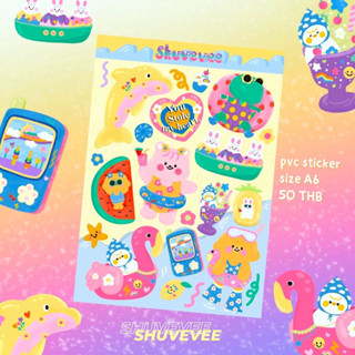 STICKER SUMMER TIME สติ๊กเกอร์ไดคัท PVC กันน้ำ ไซส์ A6 (14.8x10.5cm) | Shuvevee Sticker