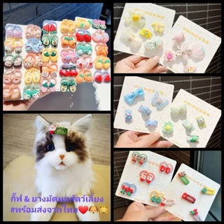 (A06)กิ๊ฟติดผมแมว-สุนัข & ยางมัดผมสัตว์เลี้ยง (พร้อมส่งจากไทย!!!) สีพาสเทลสวยมาก ราคาถูกมาก