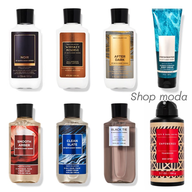 Bourbon,Noir,Ocean,CLEAN SLATE,TEAKWOOD,Oasis,Freshwater,AFTER DARK แท้ % Bath and Body Works