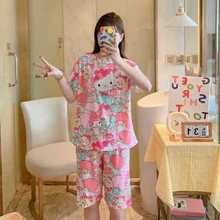 A.สส#ชุดนอนผู้ใหญ่ขาสั้นแขนสั้น.ฟรีไซส์อก42นิ้ว.เนื้อผ้านิ่มใส่สบาย