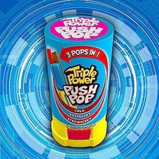 🔥 พร้อมส่งจากไทย 🔥 ASMR Triple Power Push Pop ลูกอมแท่ง รวม 3 รส ใน 1 แท่ง