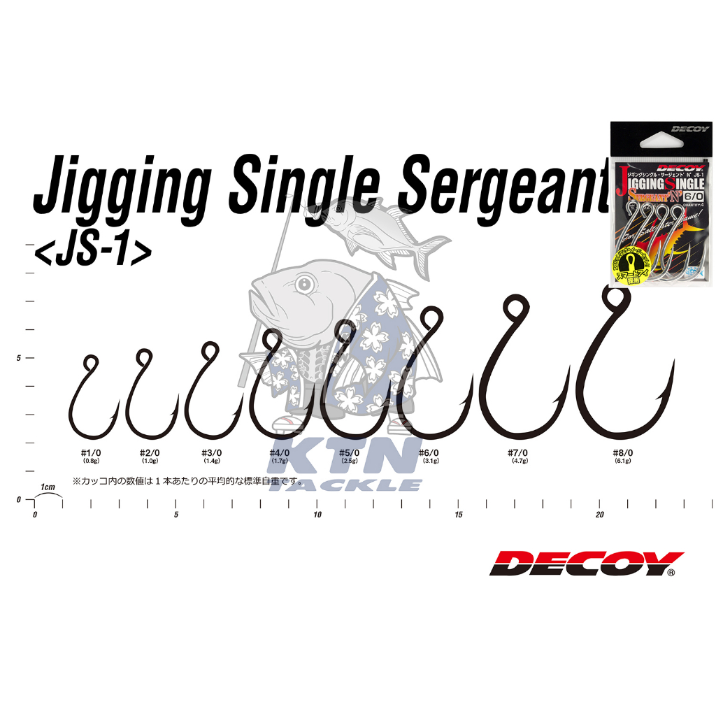 เบ็ดตกปลา เบ็ดจิ๊ก  ดีคอยล์ Decoy JS-1 J Single Sergeant’N’  สุดยอดเบ็ดจิ๊กนำเข้าโดย KTN ราคา ถูกที่สุด ดีลบีเคเค