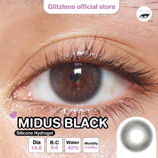 [ใส่โค้ด GLITZAUG ลดเพิ่ม 65.-] GLITZLENS MIDUS BLACK [DIA14.0] วัสดุ SILICONE HYDROGEL