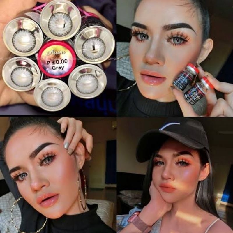 คอนแทคเลนส์ Arum สีเทา/ตาล/เขียว/ดำ Gray/Brown/Green/Black ค่าสายตาปกติ (0.00)