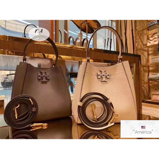 F.A ว่าแท้100% tory burch McGraw hobo ladies shoulder bag  hobo bag  bucket bag 914 917