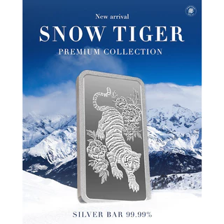 แท่งเงิน 99.99% น้ำหนัก 50 กรัม - ลายเสือขาว - Bullion Silver Bar 50 Grams - Tiger
