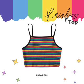 Rainbow top สายเดี่ยวลายทางสีรุ้ง