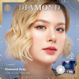 DIAMOND GRAY - คอนแทคเลนส์ สีเทาสายฝอ - (DIA 14.0) - รายเดือน | MTK Lens Official