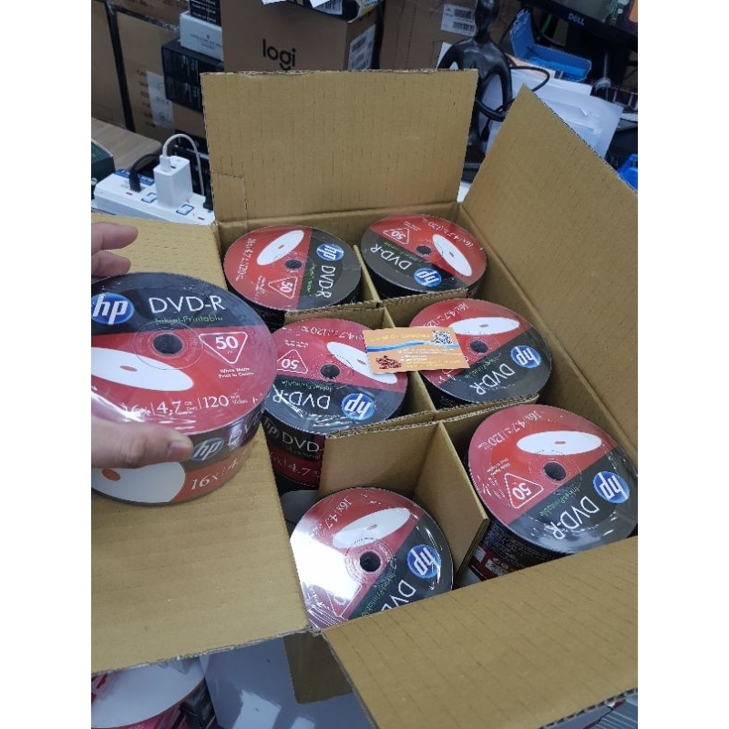 HP (ยกลัง 12 หลอด/600แผ่น) DVD-R 4.7Gb/หน้าขาว Printable( pack 50) สินค้าพร้องส่ง - รูปที่ 5