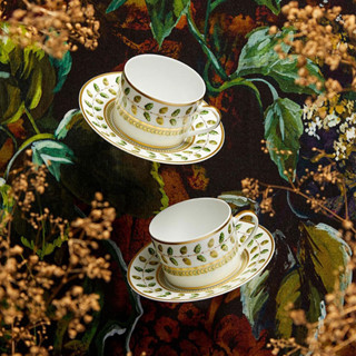 French Berto Constance series light luxury coffee cup saucer teacup saucer 2-piece delicate flower teacup gift box set