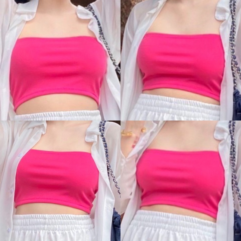 Ambella เกาะอกผ้าร่อง สีสันสวยงาม ครอปเกาะอกเอวลอย ใช้สวมเป็นเสื้อด้านในได้ ผ้ายืดสวมใส่สบาย ซับในผู้หญิง ราคา ถูกที่สุด ดีลบีเคเค แกลเลอรีภาพที่ 3