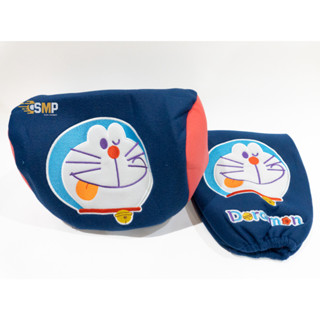 หุ้มหัวเบาะ โดเรม่อน Doraemon [ ดอกไม้ ] สินค้าลิขสิทธิ์แท้ แบบผ้า หัวเบาะ คลุมหัวเบาะ แบบผ้า กันเปือนหัวเบาะ