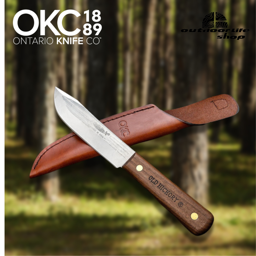 Ontario Old Hickorth ,มีดเดินป่าขนาดพกพาy Hunting Knife Leather Shea