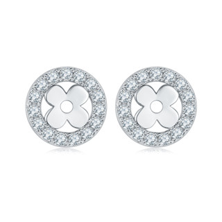 ต่างหูแฟชั่นดอกไม้เพชรโมอีสเงินแท้Moissanite