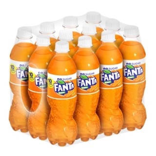 Fanta แฟนต้า น้ำอัดลม ไม่มีน้ำตาล ( กลิ่นส้ม 330มล. x12 ขวด ) โค้ก