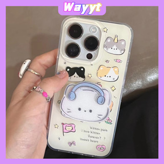 💖จัดส่ง24ชม TH 💖iPhone 14 13 12 11 Pro Max เคส for เคสไอโฟน11 น่ารัก บางเบาพกพาง่าย การ์ตูน แมว แฟชั่น พร้อมขาตั้ง Case