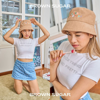 ใส่โค้ด 491X3 ลดทันที 20.-🔥 หมวกบักเก็ต ลูกฟูก lazy everyday in BROWN SUGAR🤎 by asissy.club