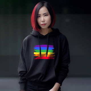 HOODIE เสื้อฮูดfe LGBTQ+ pride สนับสนุนความเท่าเทียม V1 ผ้าใส่สบาย