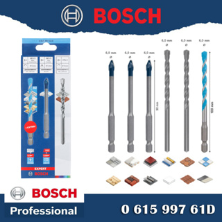 ชุดดอก BOSCH Expert เจาะกระเบื้อง หินอ่อน กระจก ฯลฯ HEX-9 Hard Ceramic &amp; MCB SET 6 pcs. รหัสสินค้า 061599761D